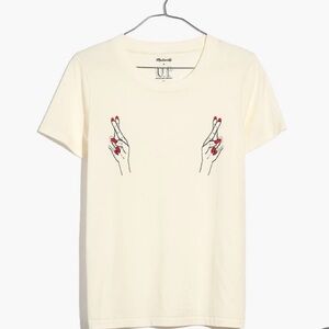 Madewell X Unfortunate portrait fingers crossed tee shirt size small
